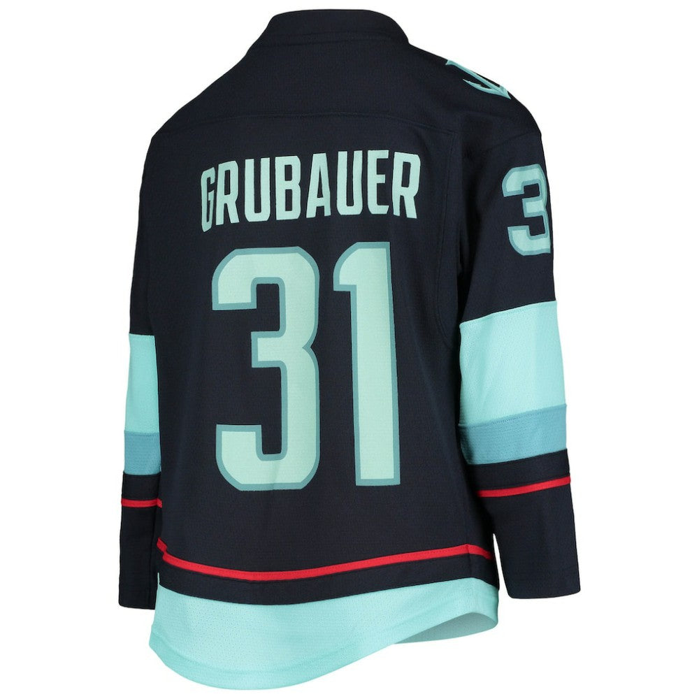 Philipp Grubauer Seattle Kraken Youth Home Replica Player Jersey - Deep Sea Blue Jerseys