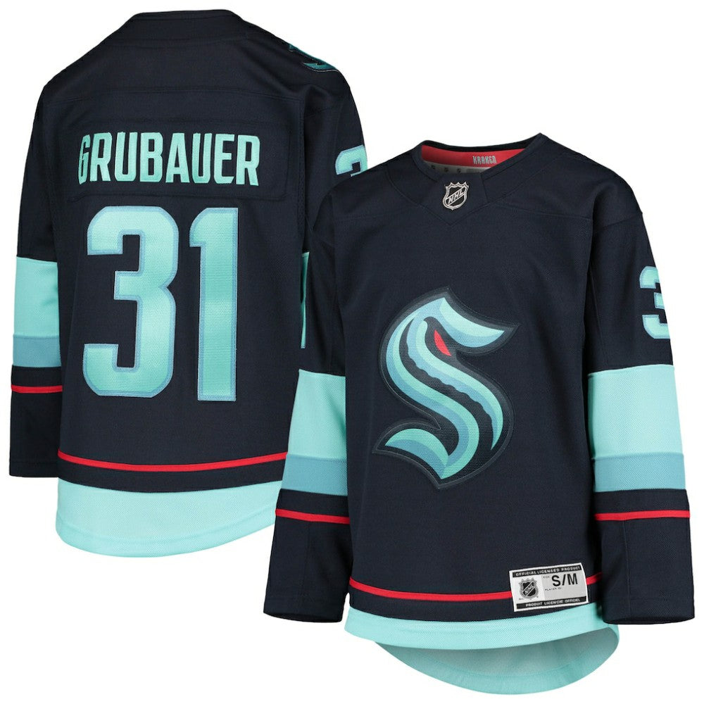 Philipp Grubauer Seattle Kraken Youth Home Premier Player Jersey - Deep Sea Blue Jerseys