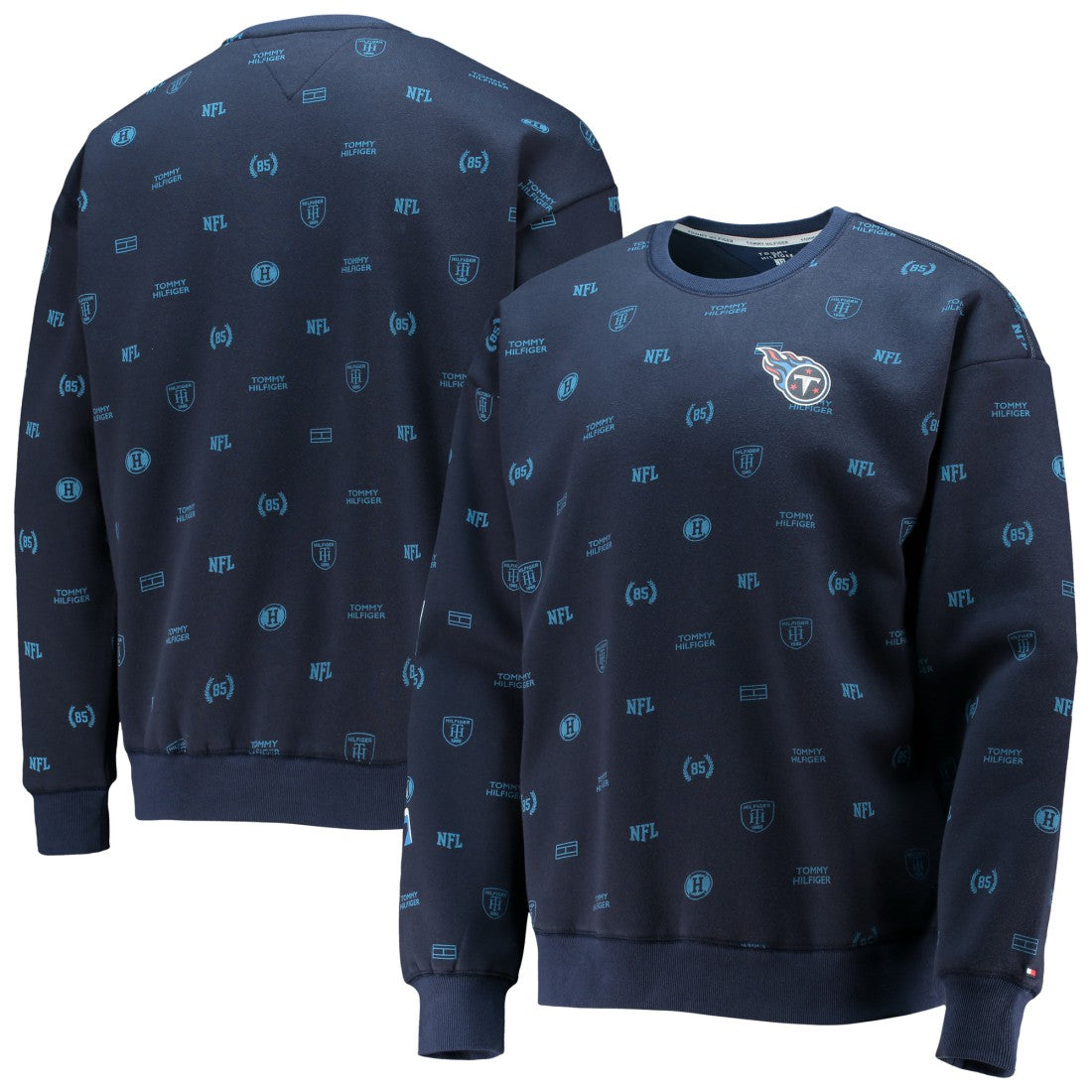 Tennessee Titans Tommy Hilfiger Reid Graphic Pullover Sweatshirt - Navy cheap