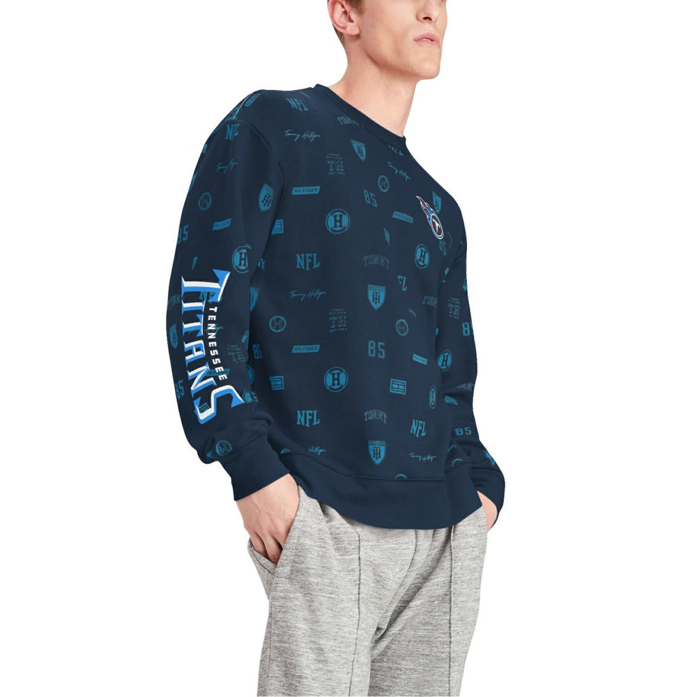 Tennessee Titans Tommy Hilfiger Reid Graphic Pullover Sweatshirt - Navy cheap