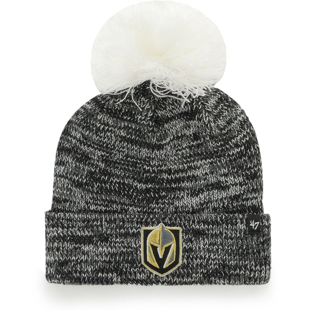 Vegas Golden Knights '47 Women's Triple Cross Cuffed Knit Hat with Pom - Gray Hats