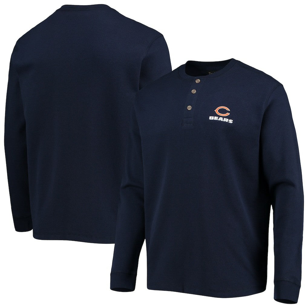 Chicago Bears Dunbrooke Logo Maverick Thermal Henley Long Sleeve T-Shirt - Navy cheap