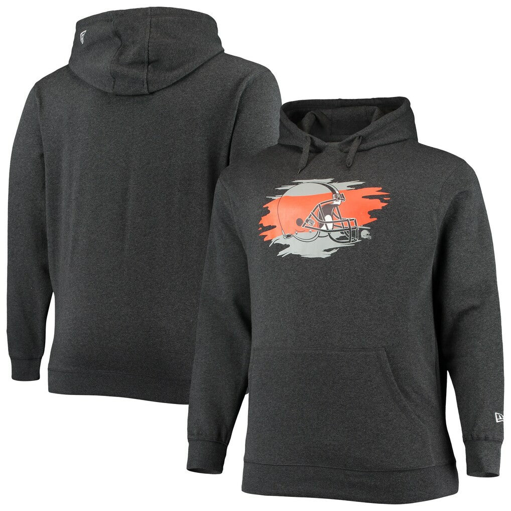 Cleveland Browns New Era Big & Tall Primary Logo Pullover Hoodie - Charcoal cheap