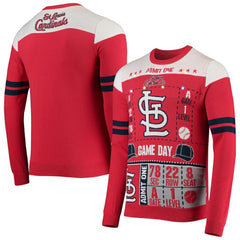St. Louis Cardinals FOCO Ticket Light-Up Ugly Sweater Red
