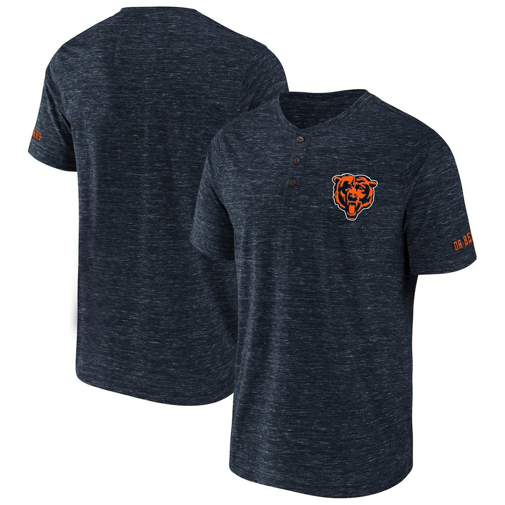 Chicago Bears NFL x Darius Rucker Collection Slub Henley T-Shirt - Navy for sale