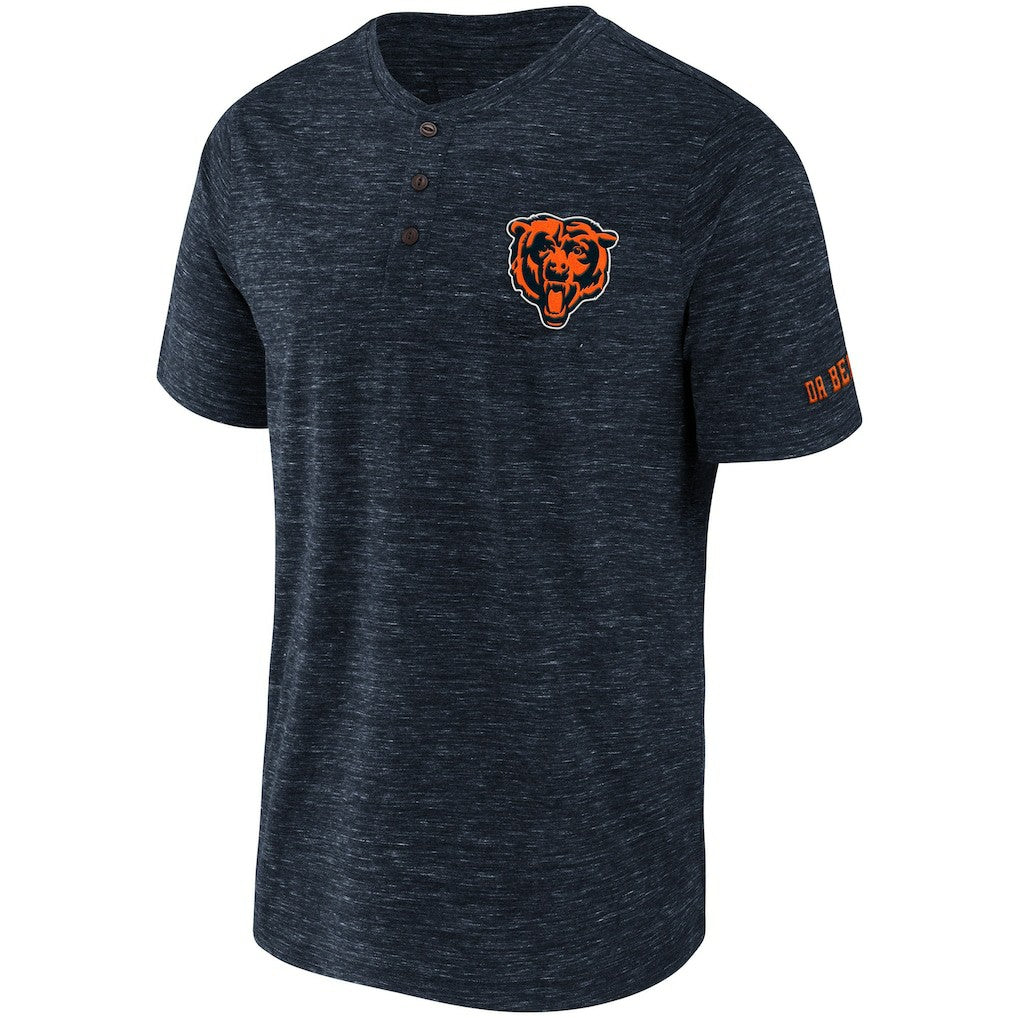 Chicago Bears NFL x Darius Rucker Collection Slub Henley T-Shirt - Navy for sale