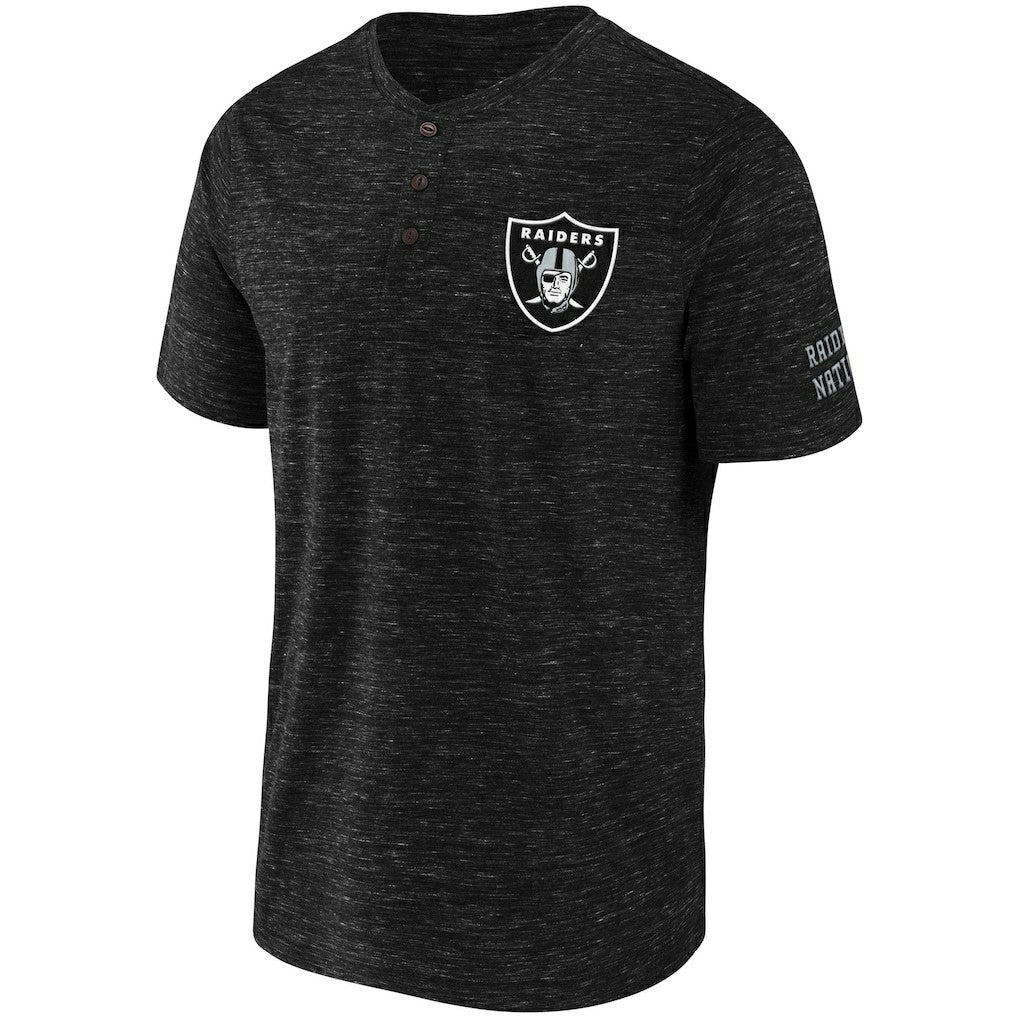 Las Vegas Raiders NFL x Darius Rucker Collection Slub Henley T-Shirt - Black outlet
