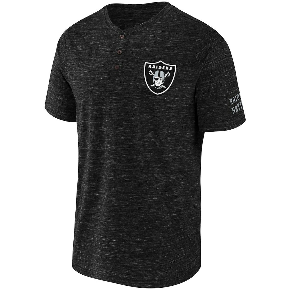 Las Vegas Raiders NFL x Darius Rucker Collection Slub Henley T-Shirt - Black outlet