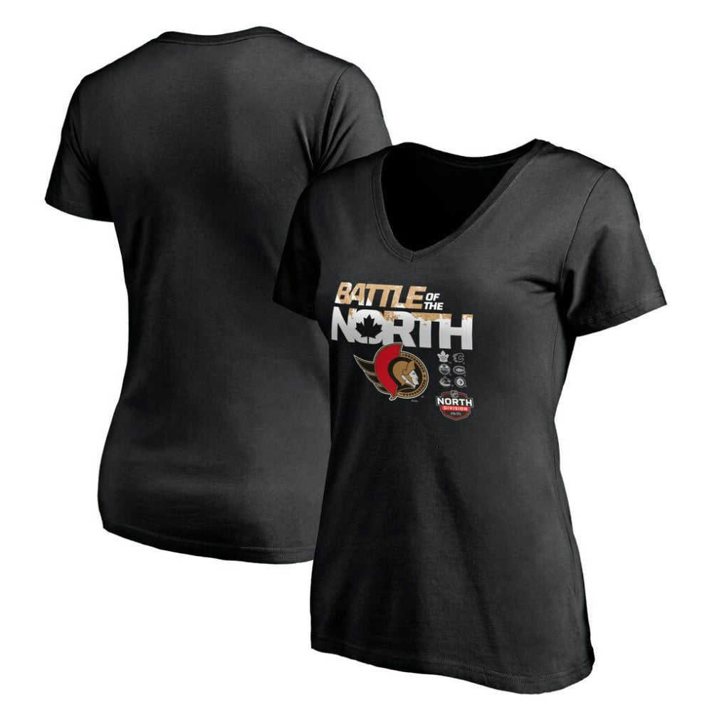 Ottawa Senators Women's Battle of the North V-Neck T-Shirt - Black T-shirts