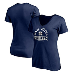 Winnipeg Jets Women's Hail to the North V-Neck T-Shirt - Navy T-shirts