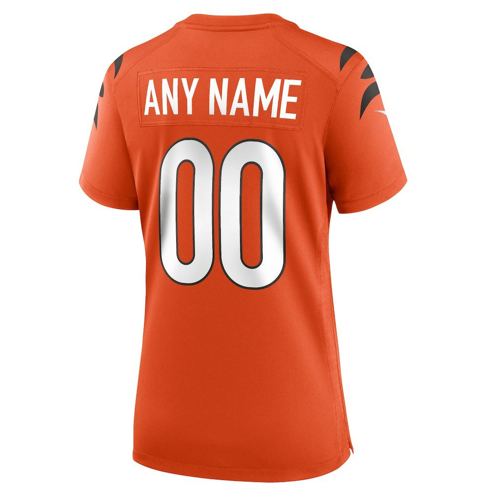 Cincinnati Bengals Women's Alternate Game Custom Jersey - Orange for sale