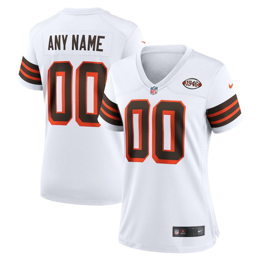 Cleveland Browns Women's 1946 Collection Alternate Custom Jersey - White cheap