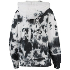 Minnesota Vikings DKNY Sport Women's Dakota Oversized Tie-Dye Half-Zip Hoodie - White/Black for sale
