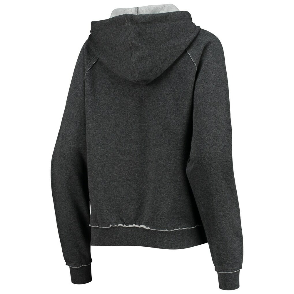 New Orleans Saints New Era Women's Script Fleece Raglan Pullover Hoodie - Charcoal on sale