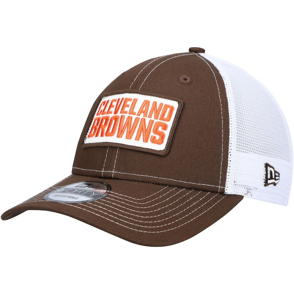 Cleveland Browns New Era 9FORTY Trucker Snapback Hat - Brown on sale