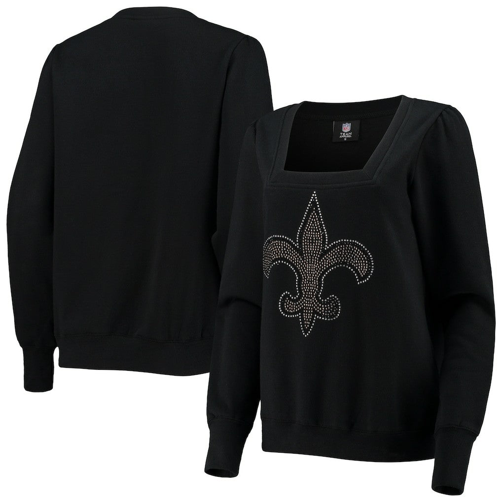 New Orleans Saints Cuce Women's Winners Square Neck Pullover Sweatshirt - Black cheap