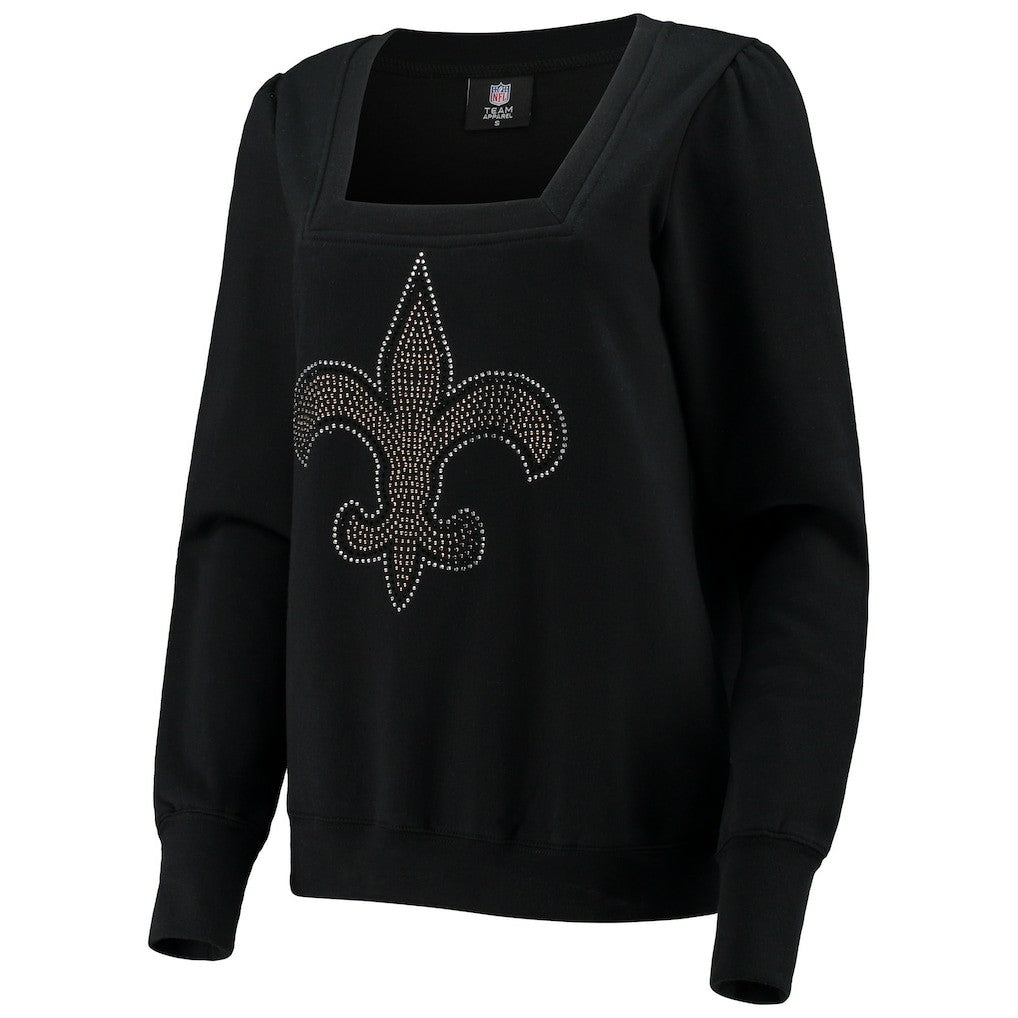 New Orleans Saints Cuce Women's Winners Square Neck Pullover Sweatshirt - Black cheap