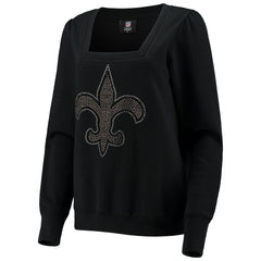 New Orleans Saints Cuce Women's Winners Square Neck Pullover Sweatshirt - Black cheap