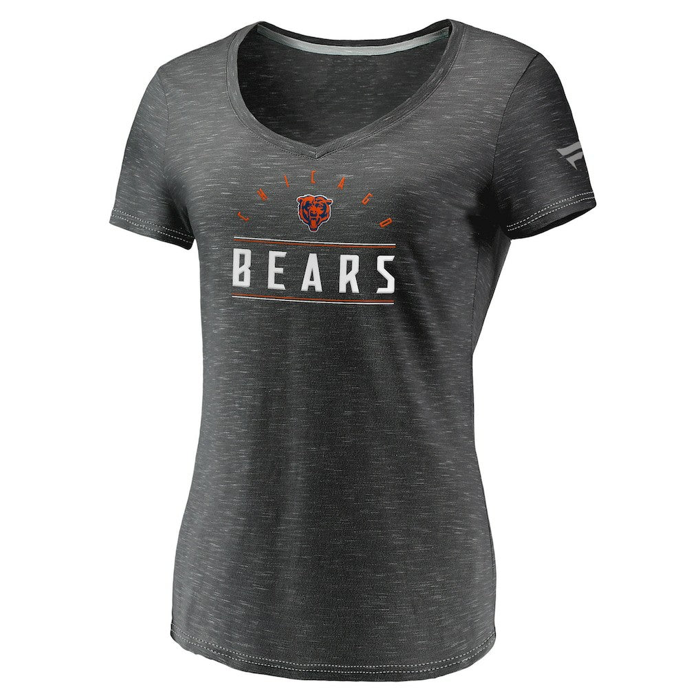 Chicago Bears Women's League Leader Space Dye V-Neck T-Shirt - Charcoal on sale
