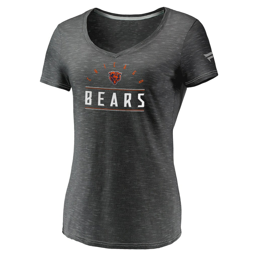 Chicago Bears Women's League Leader Space Dye V-Neck T-Shirt - Charcoal on sale