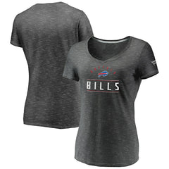 Buffalo Bills Women's League Leader Space Dye V-Neck T-Shirt - Charcoal on sale