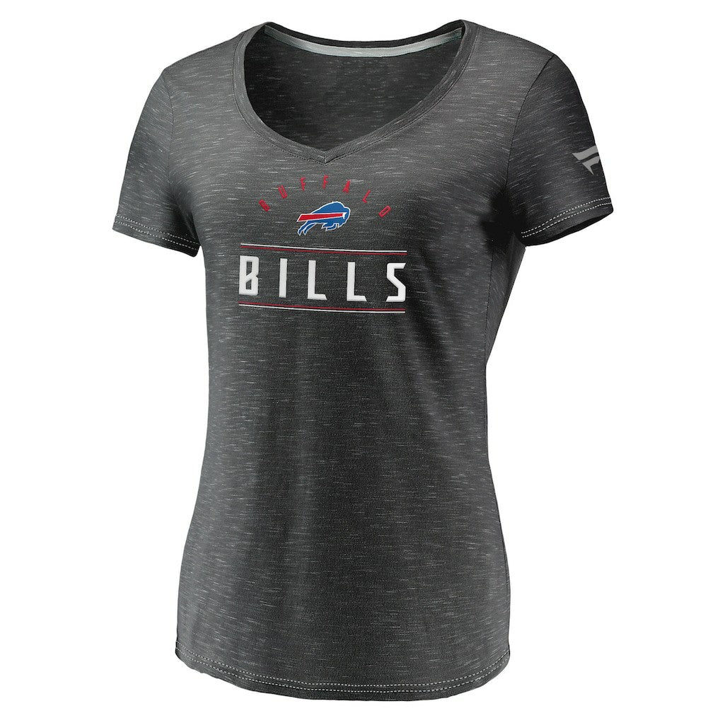 Buffalo Bills Women's League Leader Space Dye V-Neck T-Shirt - Charcoal on sale