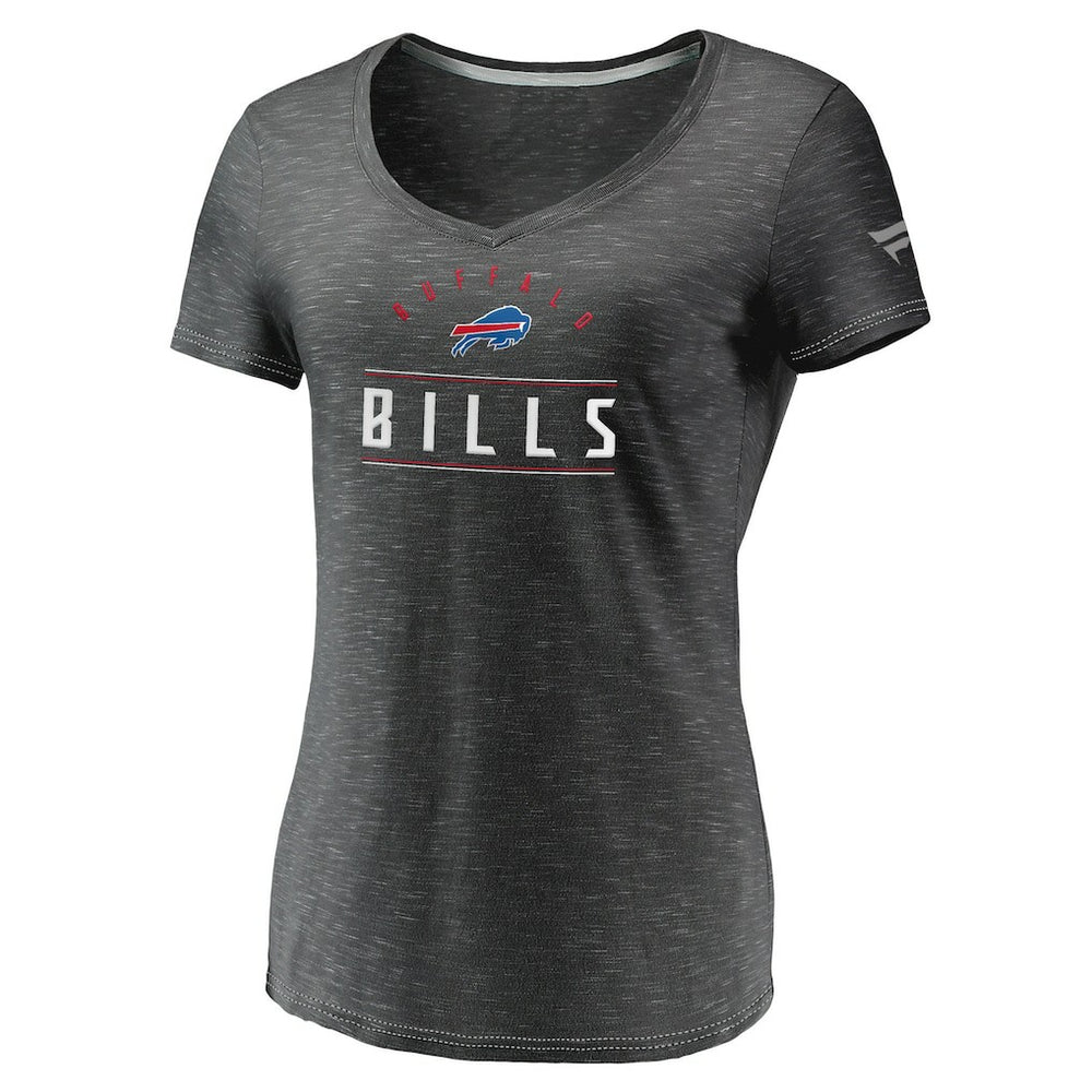 Buffalo Bills Women's League Leader Space Dye V-Neck T-Shirt - Charcoal on sale