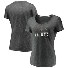 New Orleans Saints Women's League Leader Space Dye V-Neck T-Shirt - Charcoal on sale