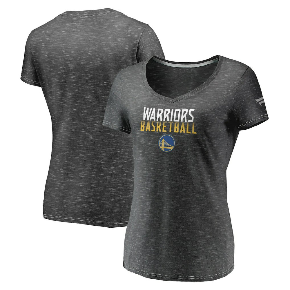Golden State Warriors Women's Double-Fade Space-Dye V-Neck T-Shirt sale - Charcoal shop