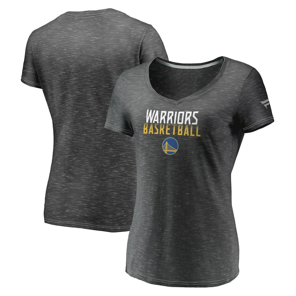 Golden State Warriors Women's Double-Fade Space-Dye V-Neck T-Shirt sale - Charcoal shop