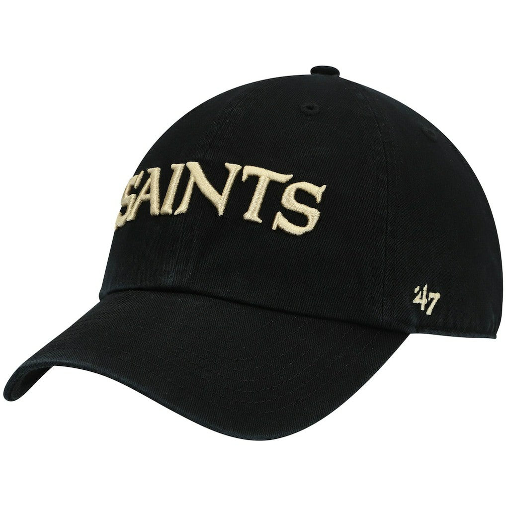 New Orleans Saints '47 Clean Up Script Adjustable Hat - Black cheap