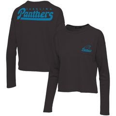 Carolina Panthers Junk Food Women's Pocket Thermal Long Sleeve T-Shirt - Black for sale