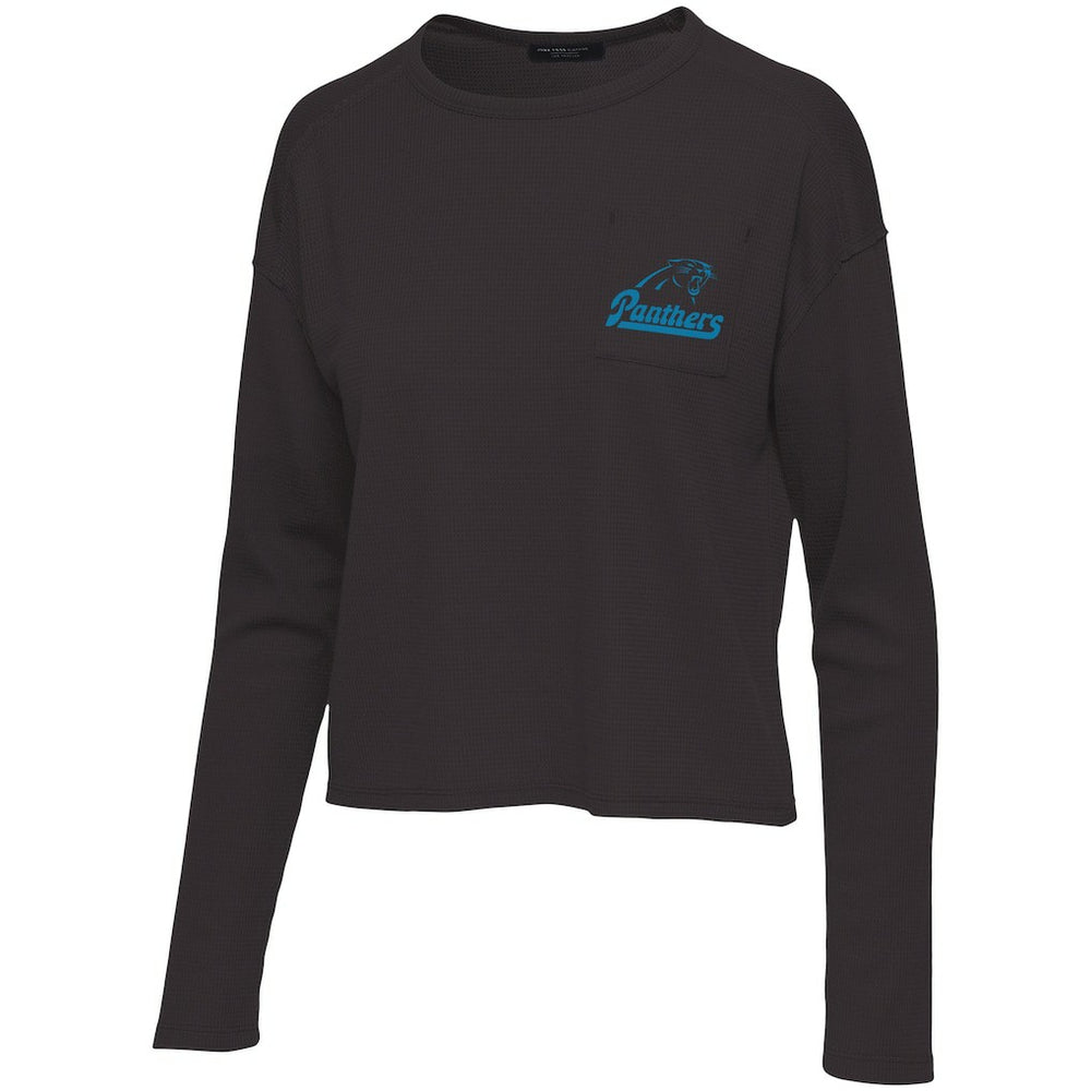 Carolina Panthers Junk Food Women's Pocket Thermal Long Sleeve T-Shirt - Black for sale
