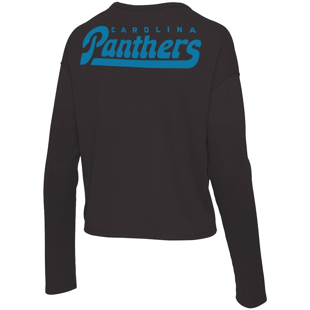 Carolina Panthers Junk Food Women's Pocket Thermal Long Sleeve T-Shirt - Black for sale