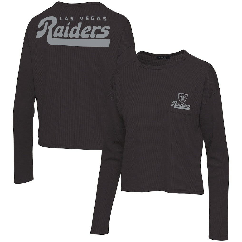 Las Vegas Raiders Junk Food Women's Pocket Thermal Long Sleeve T-Shirt - Black sale