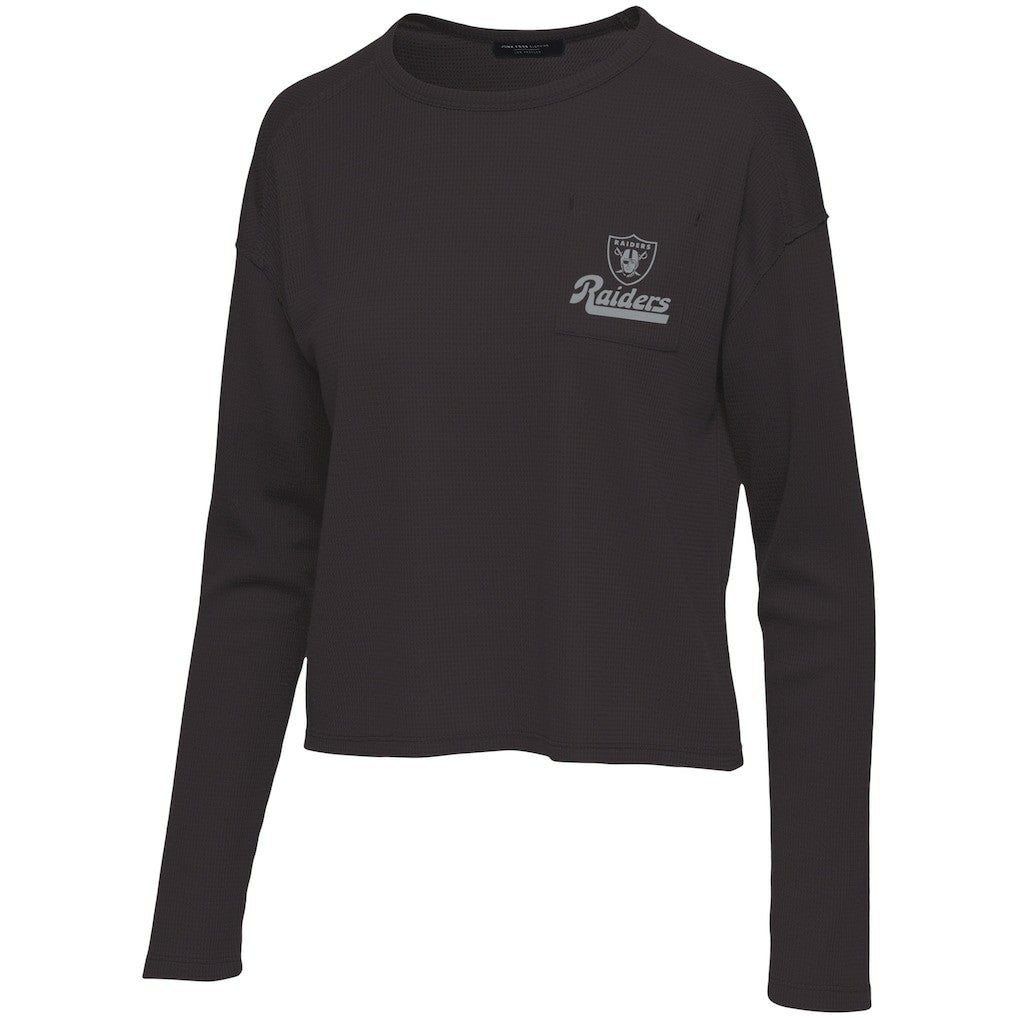 Las Vegas Raiders Junk Food Women's Pocket Thermal Long Sleeve T-Shirt - Black sale