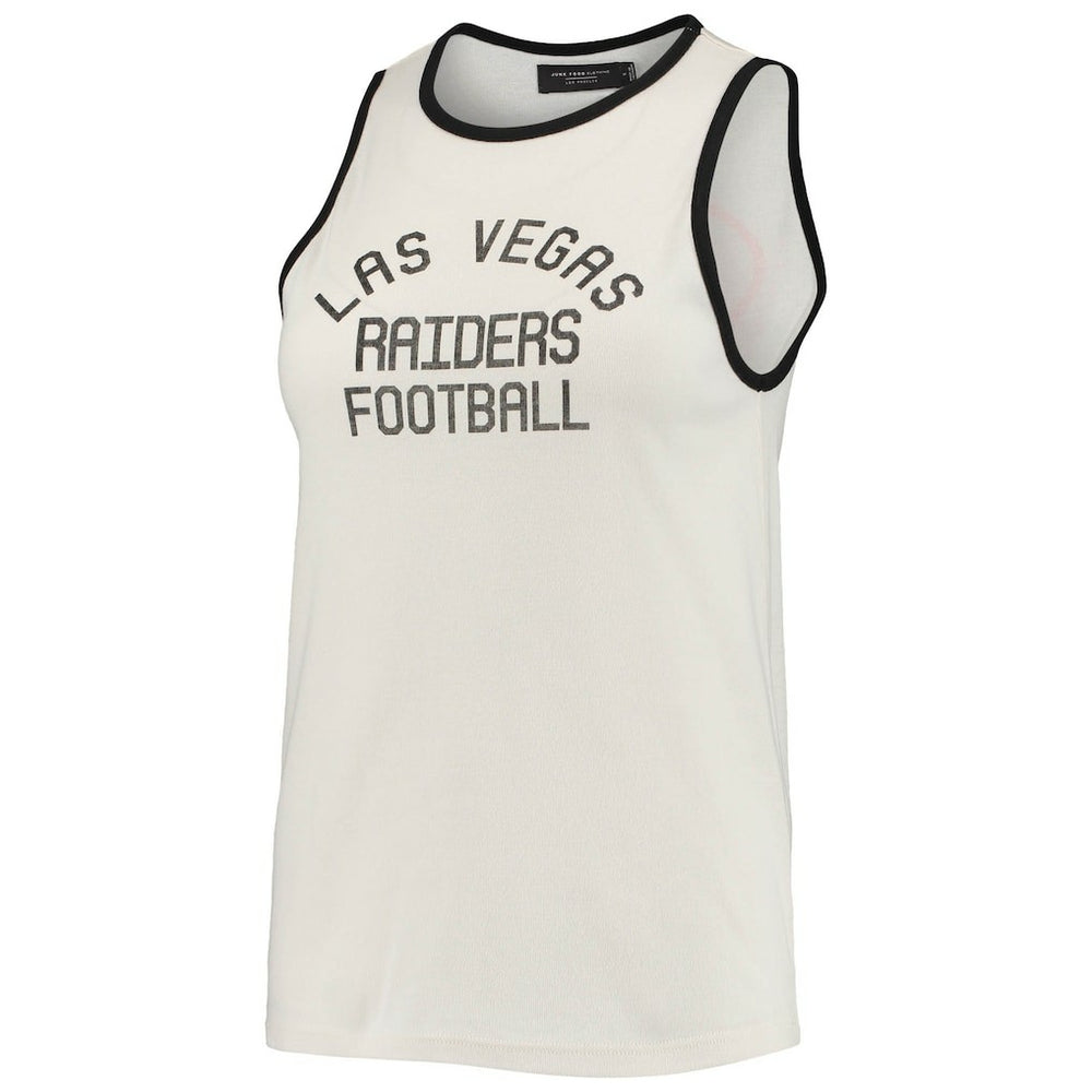 Las Vegas Raiders Junk Food Women's Throwback Pop Binding Scoop Neck Tank Top - White/Black discount