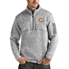 Chicago Bears Antigua Fortune Quarter-Zip Pullover Jacket - Heathered Gray cheap