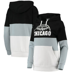 Chicago White Sox G-III Sports by Carl Banks Women's Block and Tackle Colorblock Pullover Hoodie Black/Gray