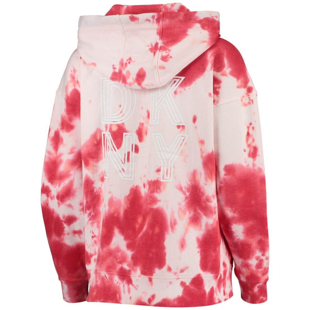Washington Nationals DKNY Sport Women's Dakota Tie-Dye Half-Zip Hoodie White/Red