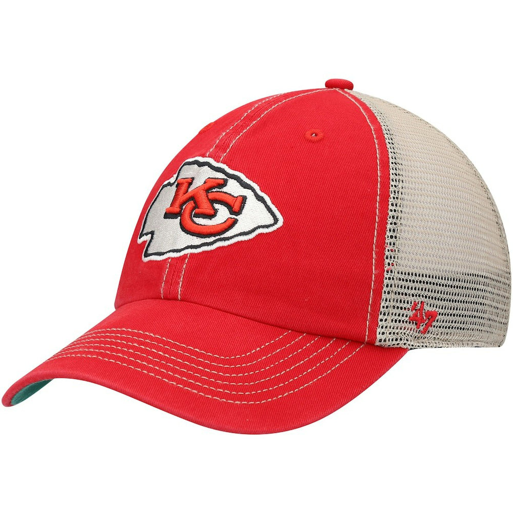 Kansas City Chiefs '47 Trawler Trucker Clean Up Snapback Hat - Red/Natural sale