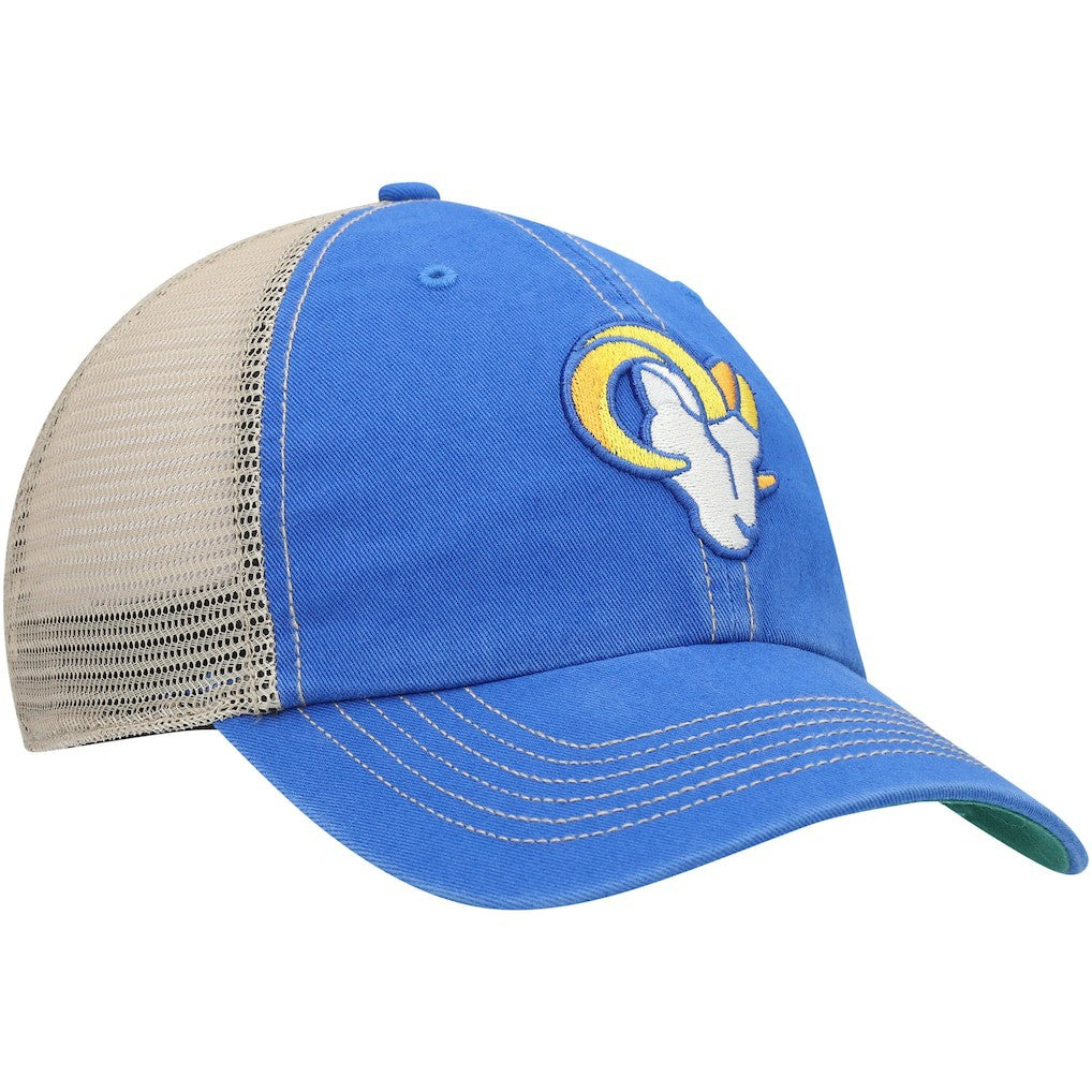 Los Angeles Rams '47 Head Trawler Trucker Clean Up Snapback Hat - Royal/Natural sale