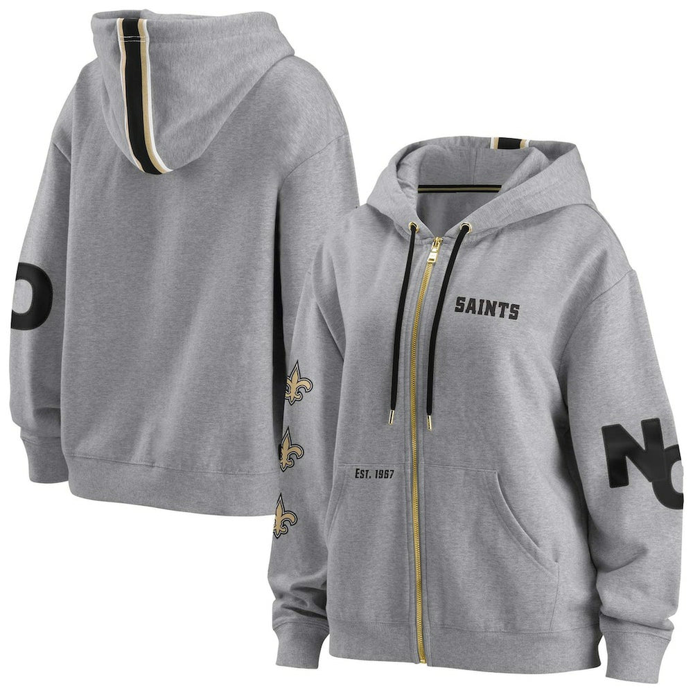 New Orleans Saints WEAR by Erin Andrews Women's Full-Zip Hoodie - Gray outlet