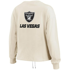 Las Vegas Raiders WEAR by Erin Andrews Women's Long Sleeve Crop Top Shirt - Oatmeal discount