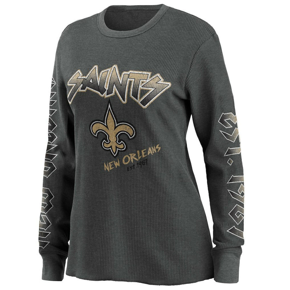 New Orleans Saints WEAR by Erin Andrews Women's Long Sleeve Thermal T-Shirt - Gray online