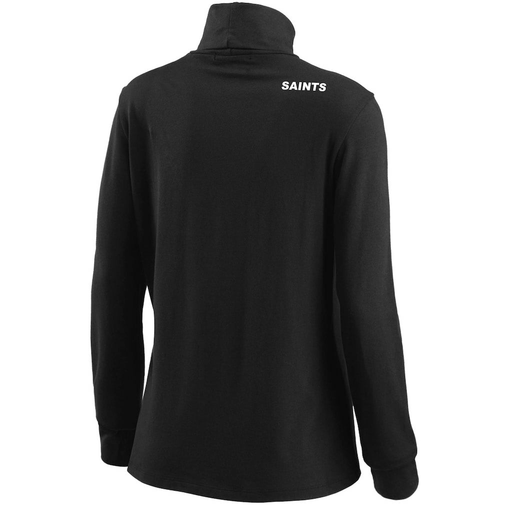 New Orleans Saints WEAR by Erin Andrews Women's Long Sleeve Tri-Blend Turtleneck T-Shirt - Black discount