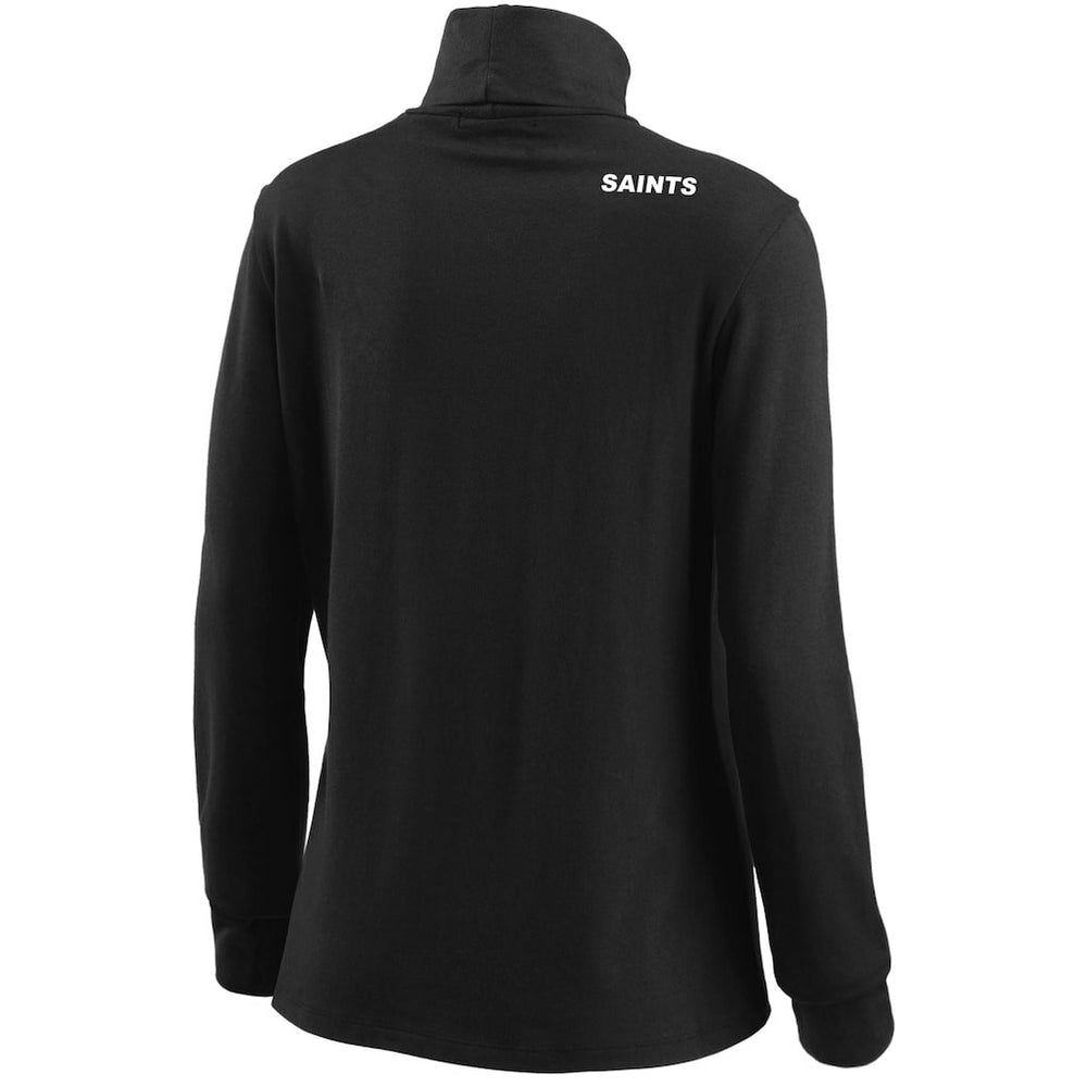 New Orleans Saints WEAR by Erin Andrews Women's Long Sleeve Tri-Blend Turtleneck T-Shirt - Black discount