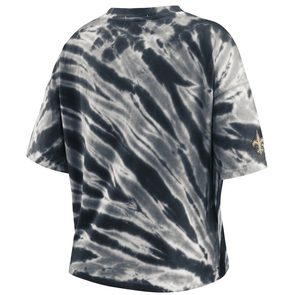 New Orleans Saints WEAR by Erin Andrews Women's Tie-Dye T-Shirt - Black sale
