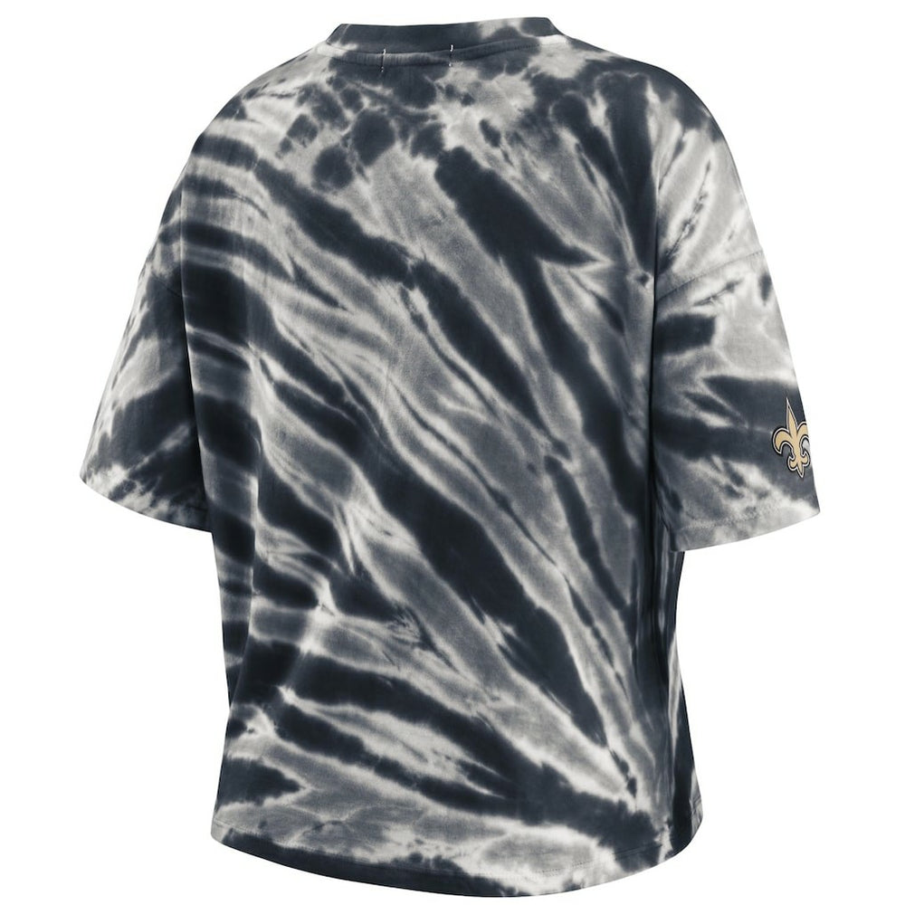 New Orleans Saints WEAR by Erin Andrews Women's Tie-Dye T-Shirt - Black sale