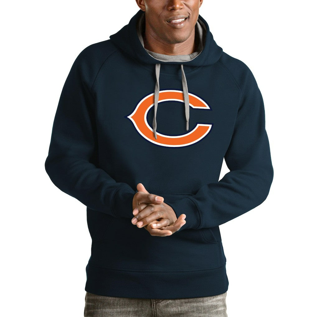Chicago Bears Antigua Logo Victory Pullover Hoodie - Navy discount